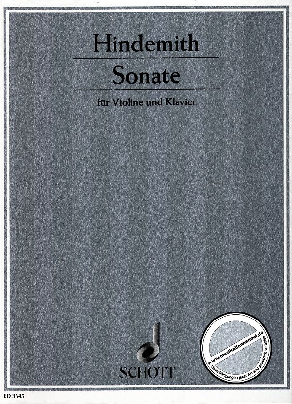 Titelbild für ED 3645 - SONATE (1939)