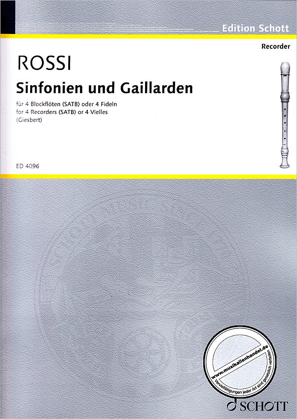 Titelbild für ED 4096 - SINFONIEN + GAILLARDEN
