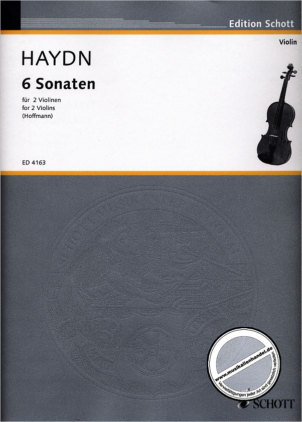 Titelbild für ED 4163 - 6 Sonaten Hob. VI:G1
