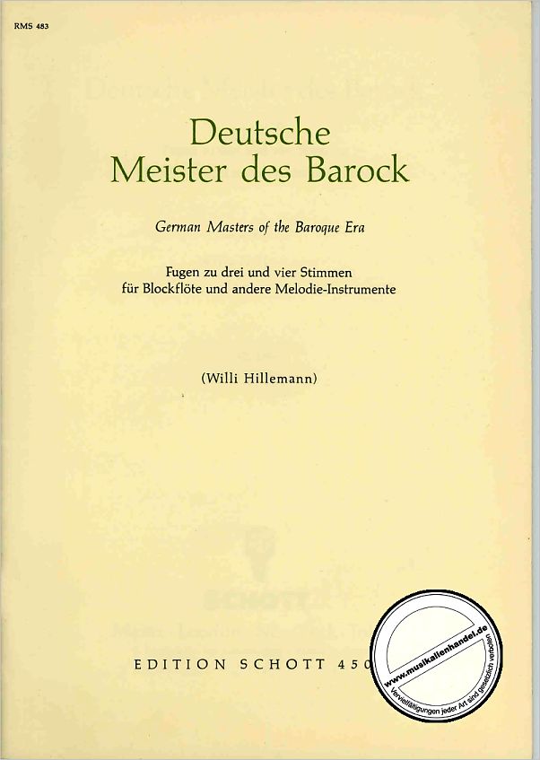 Titelbild für ED 4505 - DEUTSCHE MEISTER DES BAROCK