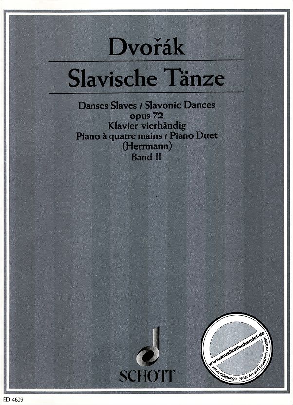 Titelbild für ED 4609 - SLAWISCHE TAENZE 2 OP 72