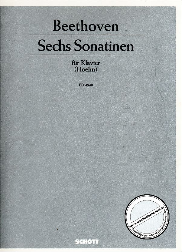 Titelbild für ED 4940 - 6 SONATINEN