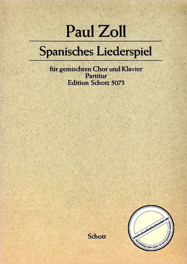 Titelbild für ED 5073 - SPANISCHES LIEDERSPIEL