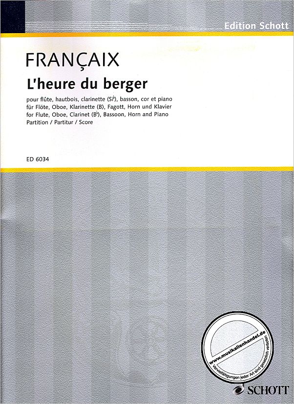 Titelbild für ED 6034 - L'HEURE DU BERGER