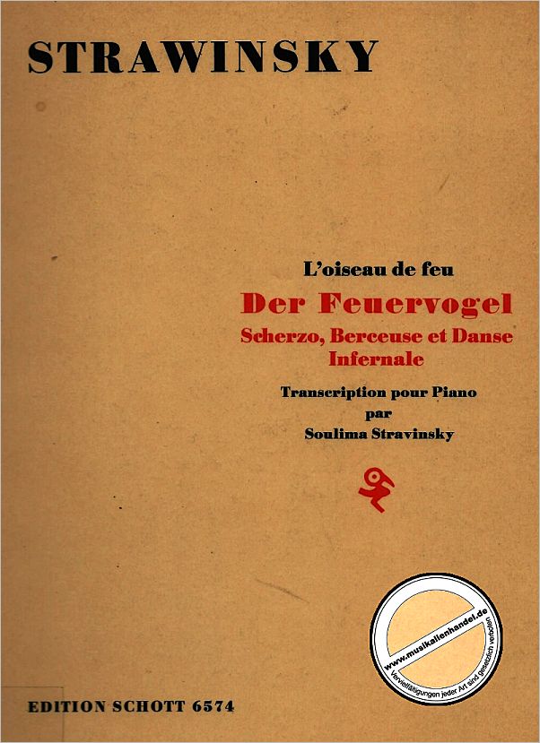 Titelbild für ED 6574 - SCHERZO / BERCEUSE + DANSE INFERNALE AUS FEUERVOGEL (L'OISEAU DE