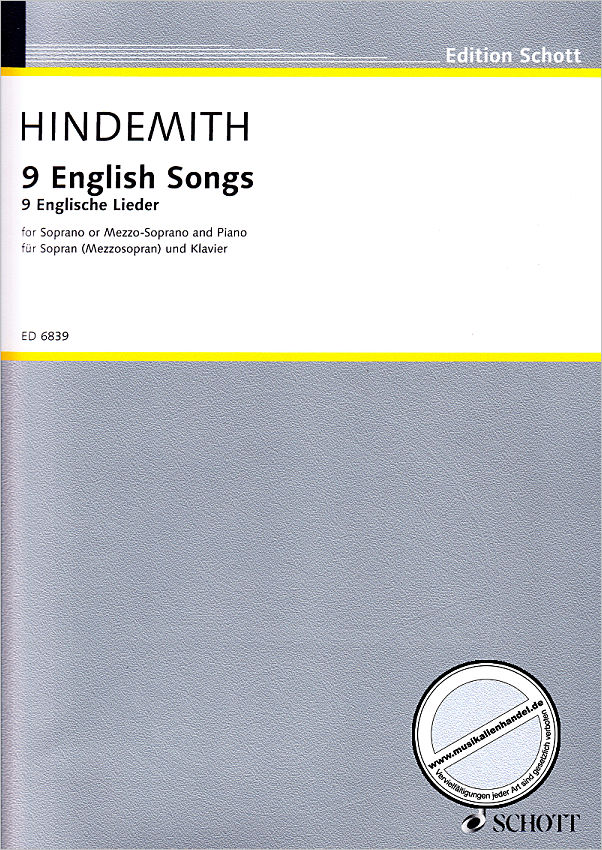 Titelbild für ED 6839 - ENGLISH SONGS(1942-44)
