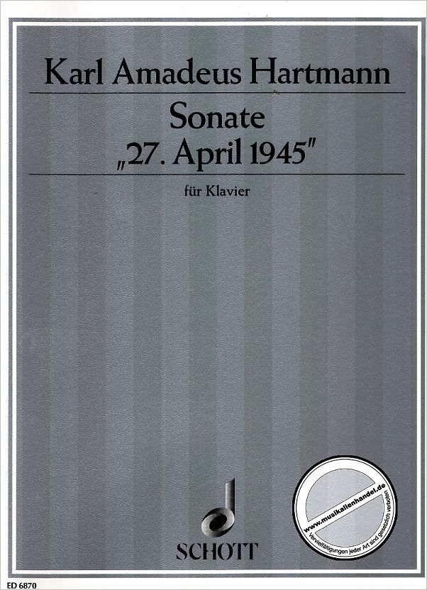 Titelbild für ED 6870 - SONATE 27 APRIL 1945