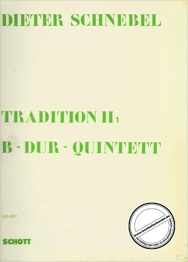 Titelbild für ED 6952 - QUINTETT B-DUR
