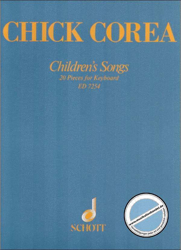 Titelbild für ED 7254 - CHILDREN SONGS