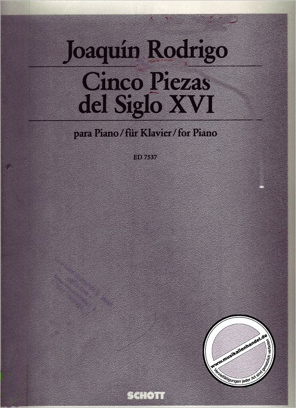 Titelbild für ED 7537 - 5 PIEZAS DEL SIGLO XVI