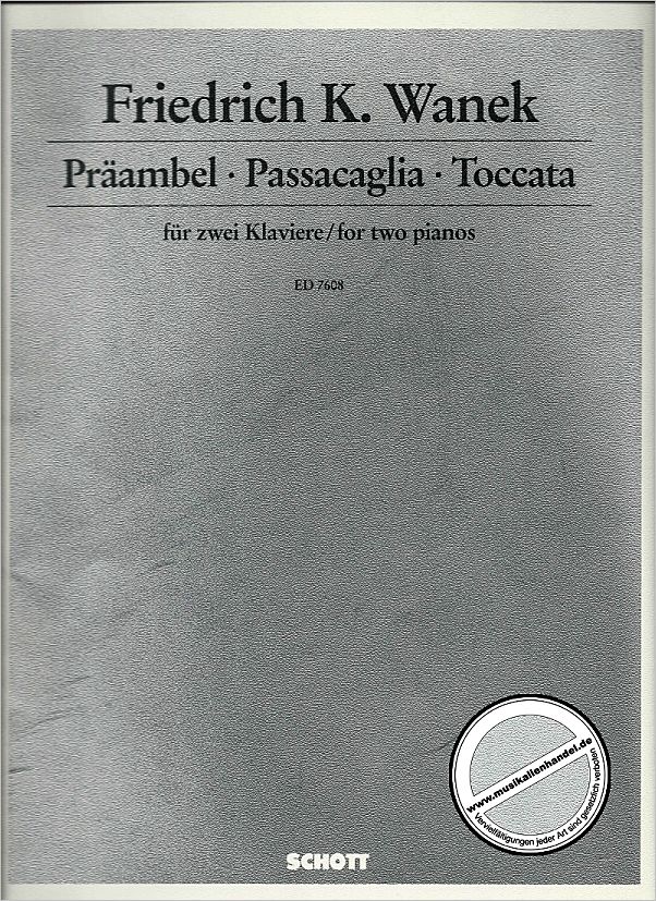 Titelbild für ED 7608 - PRAEAMBEL PASSACAGLIA TOCCATA