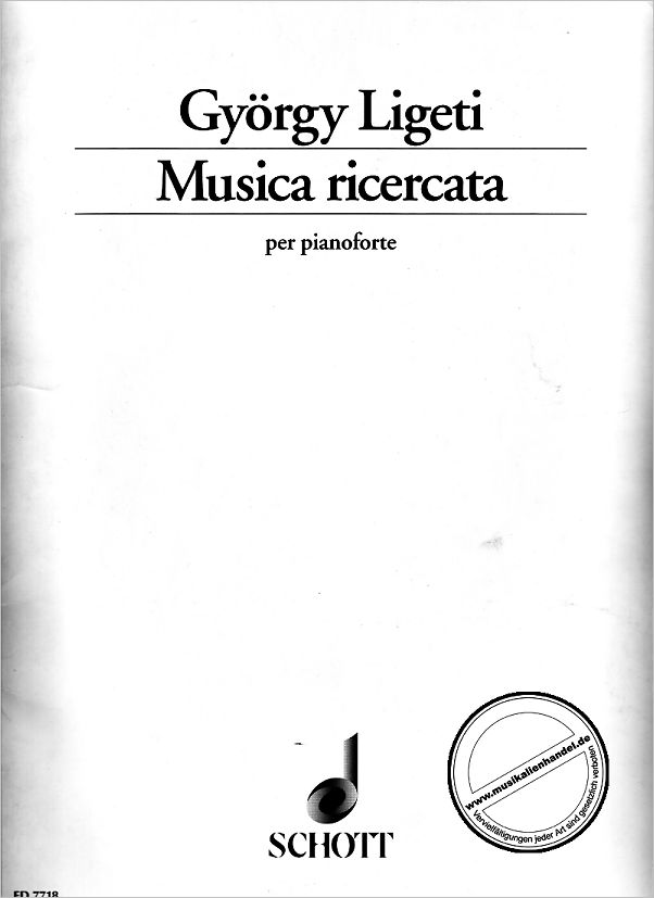 Titelbild für ED 7718 - MUSICA RICERCATA