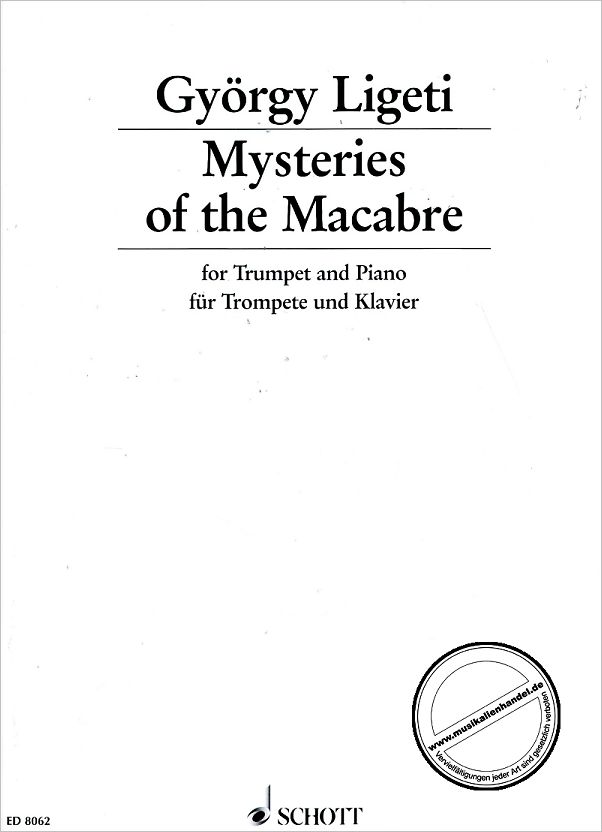 Titelbild für ED 8062 - MYSTERIES OF THE MACABRE