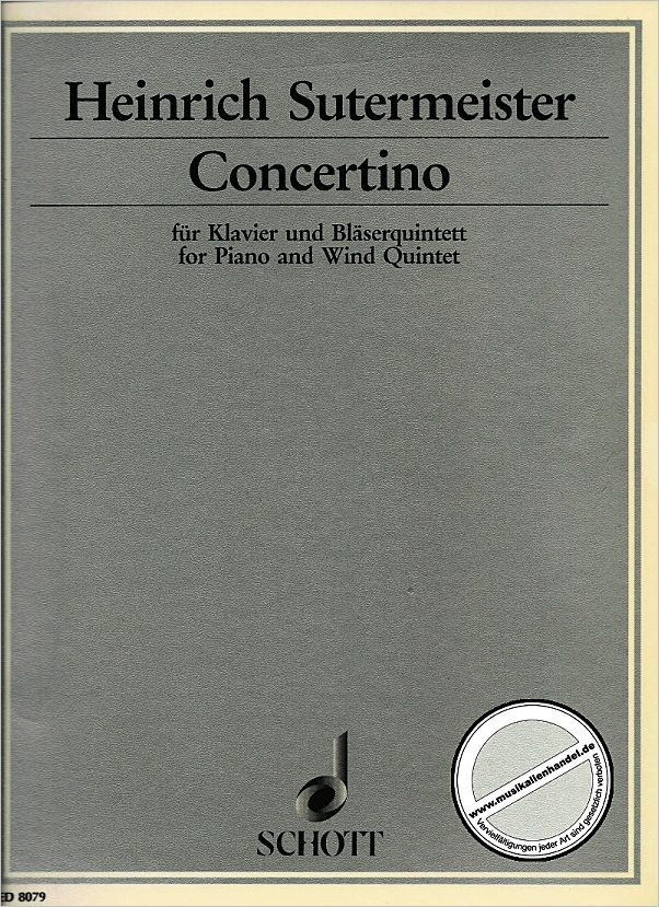 Titelbild für ED 8079 - CONCERTINO