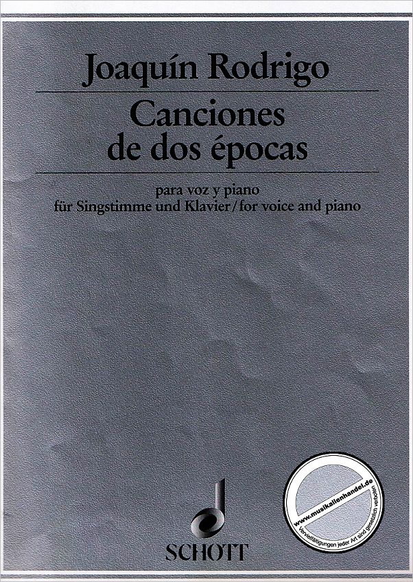 Titelbild für ED 8395 - CANCIONES DE DOS EPOCAS