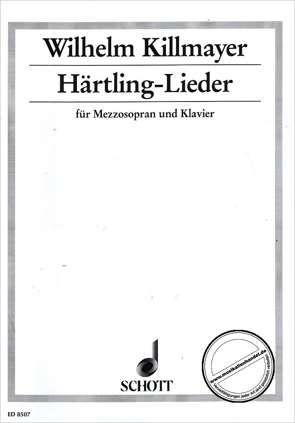Titelbild für ED 8507 - HAERTLING LIEDER