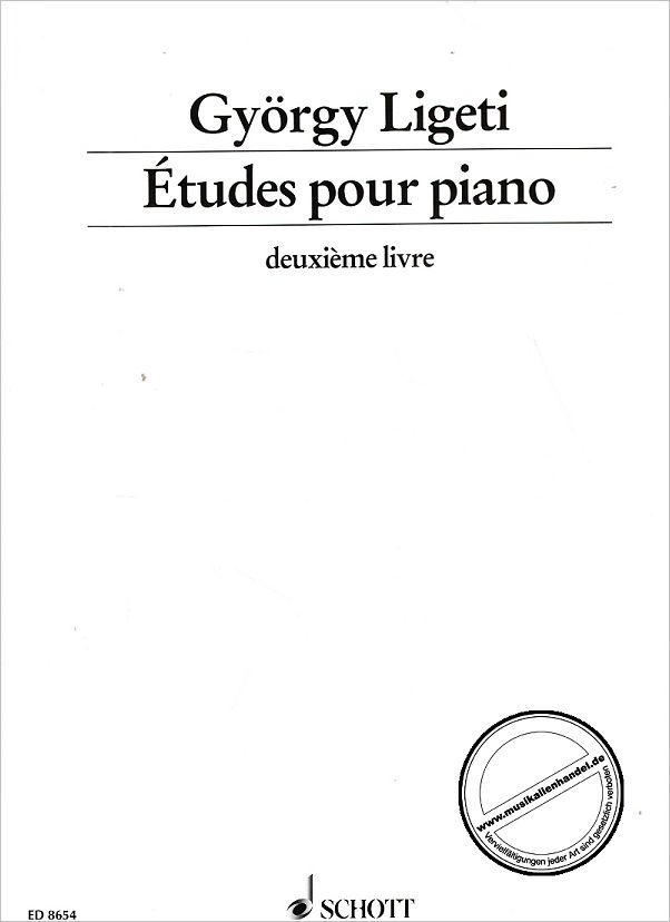 Titelbild für ED 8654 - ETUDES POUR PIANO 2