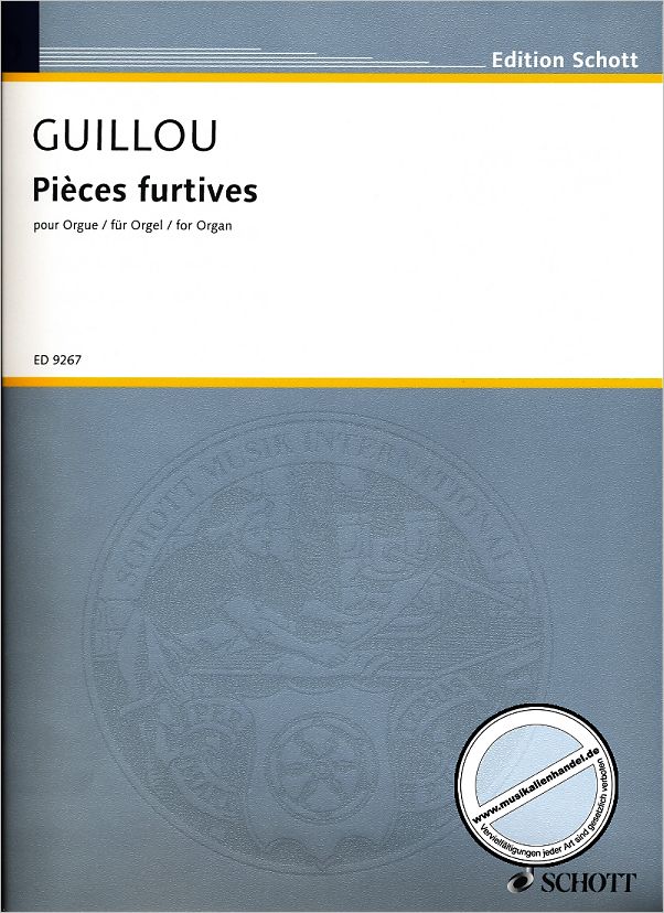Titelbild für ED 9267 - PIECES FURTIVES (FLUECHTIGE STUECKE)