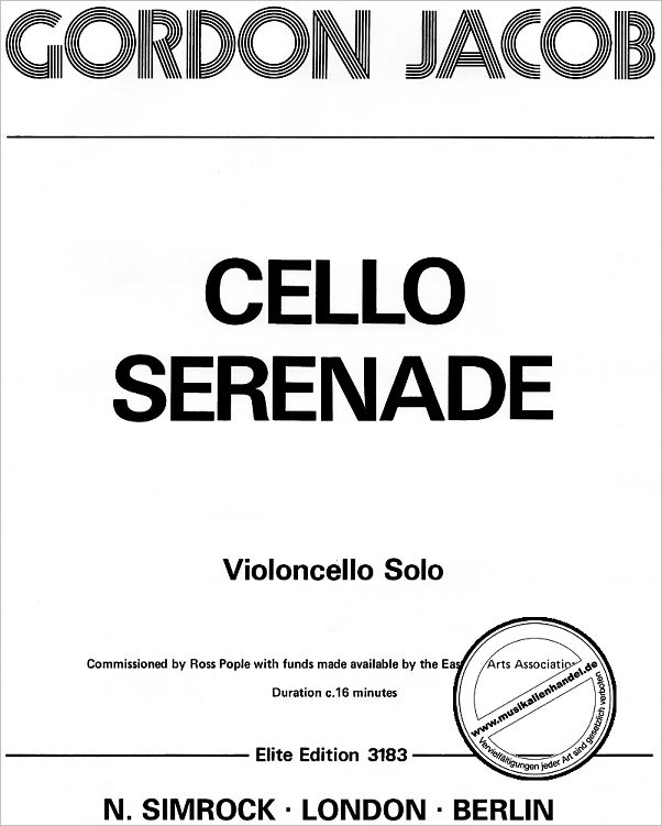 Titelbild für EE 3183 - CELLO SERENADE