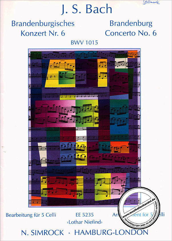 Titelbild für EE 5235 - BRANDENBURGISCHES KONZERT 6 B-DUR BWV 1051