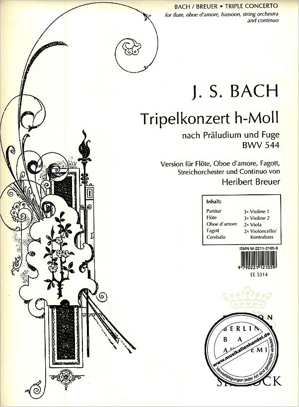 Titelbild für EE 5314 - KONZERT H-MOLL NACH PRAELUDIUM + FUGE BWV 544