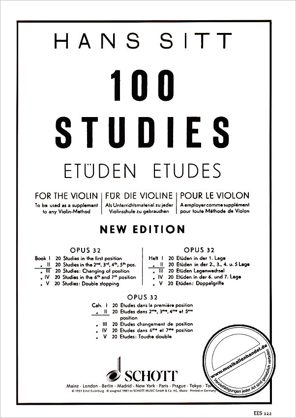 Titelbild für EES 122 - 100 STUDIES OP 32/2