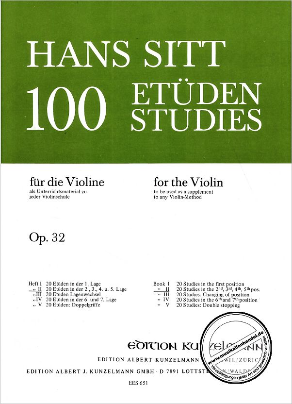Titelbild für EES 651 - 100 ETUEDEN 2 OP 32