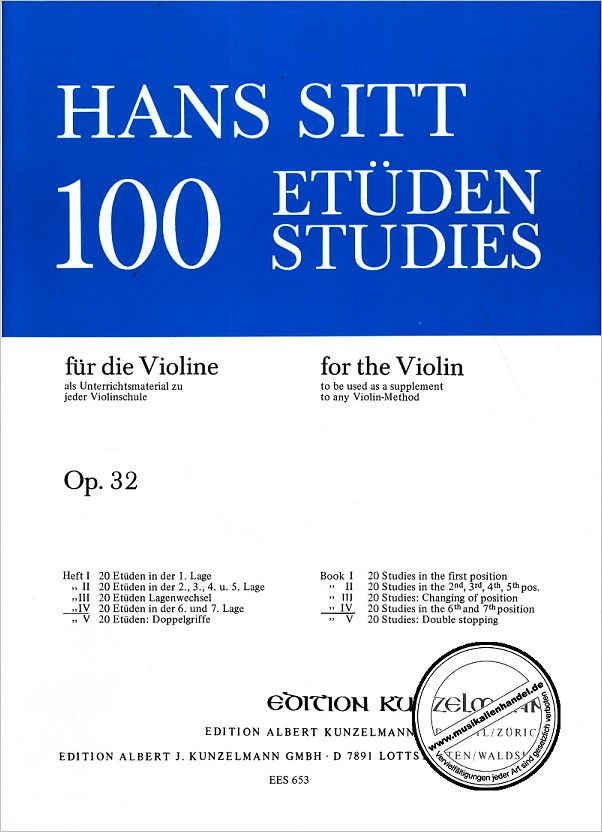 Titelbild für EES 653 - 100 ETUEDEN 4 OP 32