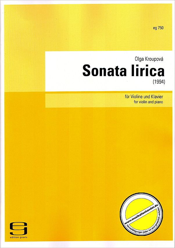 Titelbild für EG 750 - SONATA LIRICA