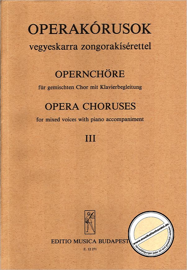 Titelbild für EMB 12271 - OPERA CHORUSES 3 (OPERNCHOERE)
