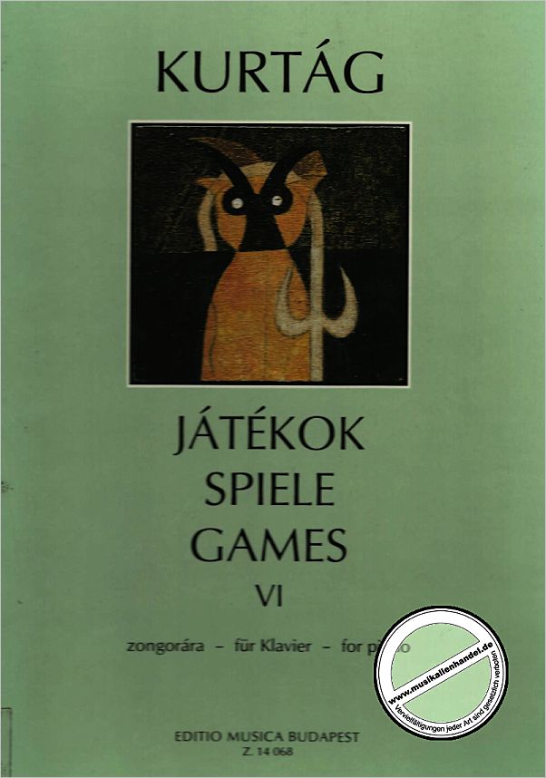 Titelbild für EMB 14068 - JATEKOK 6 (SPIELE FUER KLAVIER)
