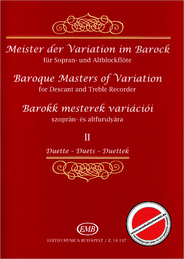 Titelbild für EMB 14137 - MEISTER DER VARIATION 2 IM BAROCK 2
