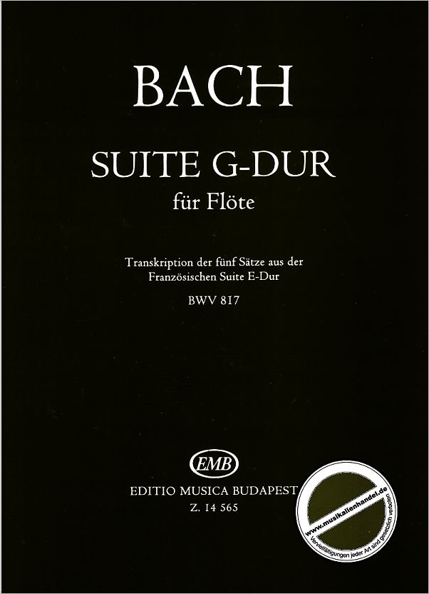 Titelbild für EMB 14565 - SUITE G-DUR (TRANSKRIPTION DER 5 SAETZE