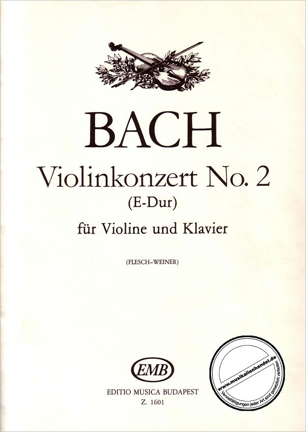 Titelbild für EMB 1601 - KONZERT 2 E-DUR BWV 1042 - VL S