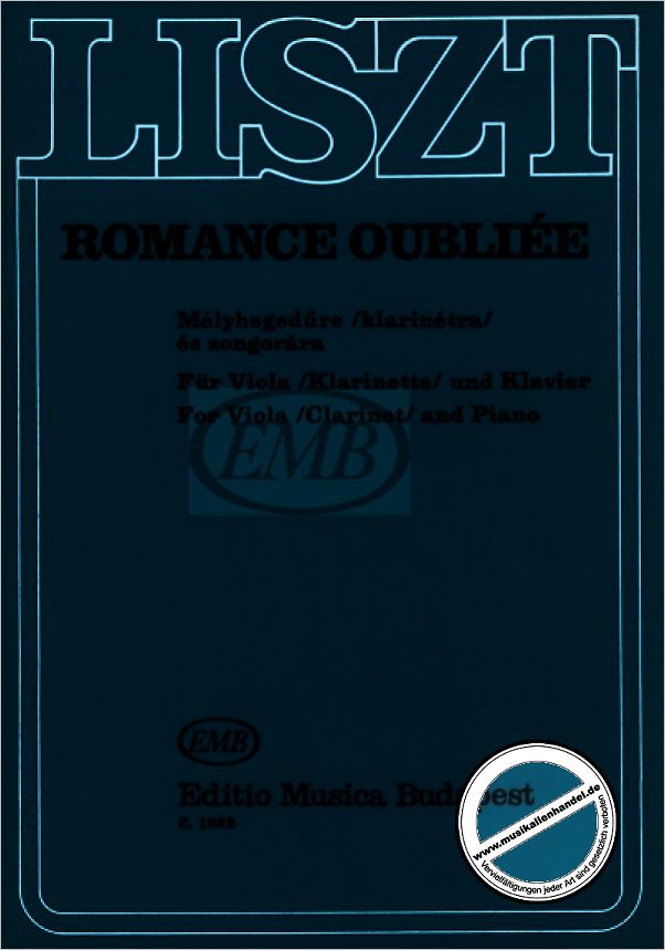 Titelbild für EMB 1922 - ROMANCE OUBLIEE