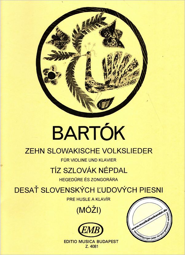 Titelbild für EMB 4081 - 10 SLOWAKISCHE VOLKSLIEDER (FUER KINDER)