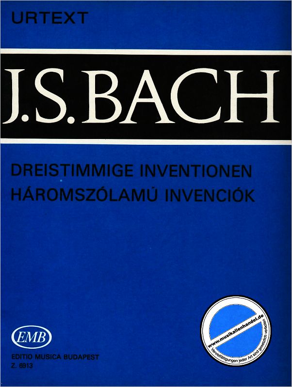 Titelbild für EMB 6913 - DREISTIMMIGE INVENTIONEN (SINFONIEN) BWV 787-801