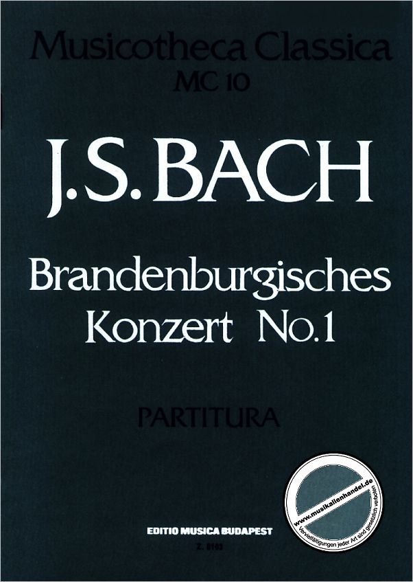 Titelbild für EMB 8103 - BRANDENBURGISCHES KONZERT 1 F-DUR BWV 1046