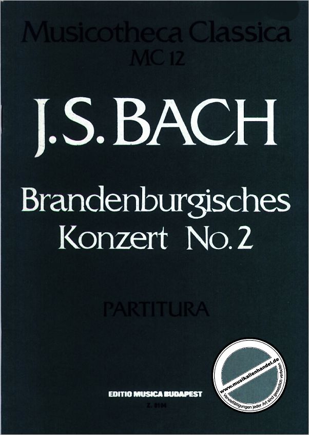 Titelbild für EMB 8104 - BRANDENBURGISCHES KONZERT 2 F-DUR BWV 1047