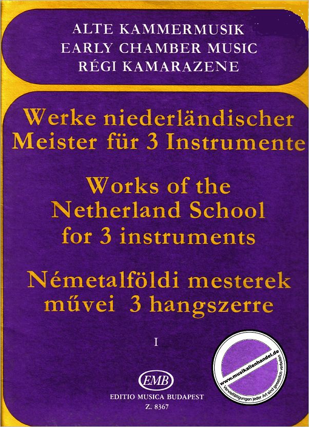 Titelbild für EMB 8367 - WERKE NIEDERLAENDISCHER MEISTER BD 1