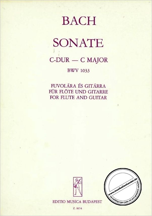Titelbild für EMB 8654 - SONATE C-DUR BWV 1033