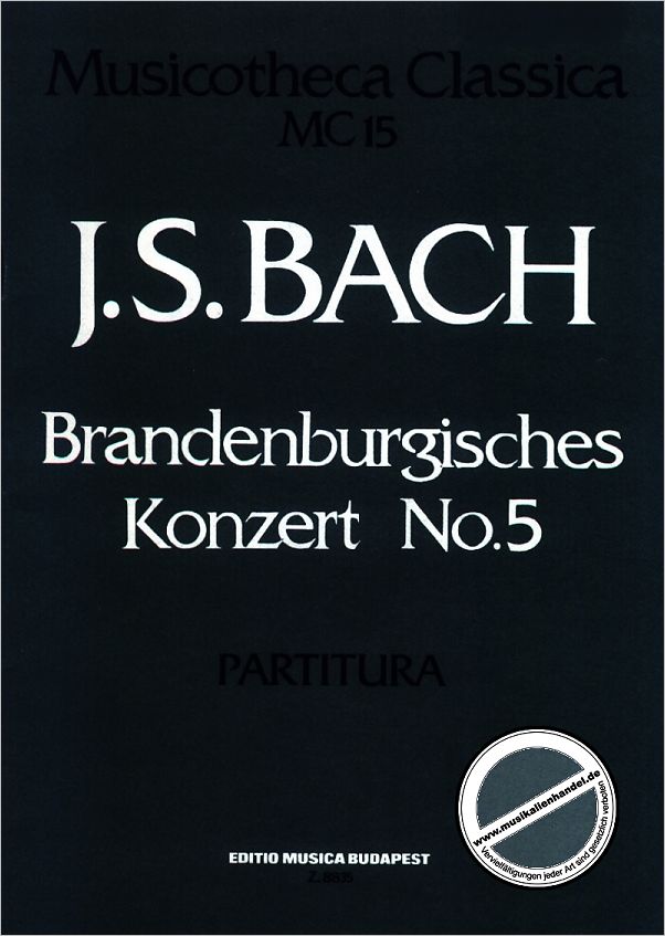 Titelbild für EMB 8835 - BRANDENBURGISCHES KONZERT 5 D-DUR BWV 1050