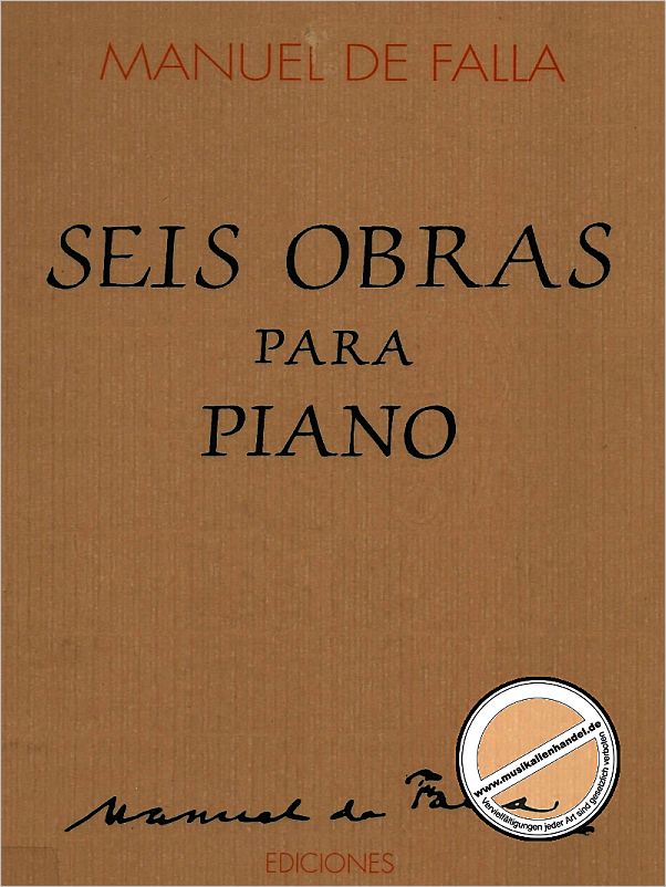Titelbild für EMF 1008 - 6 OBRAS PARA PIANO