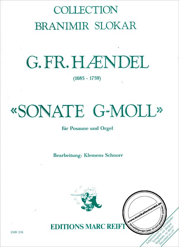 Titelbild für EMR 316 - SONATE G-MOLL