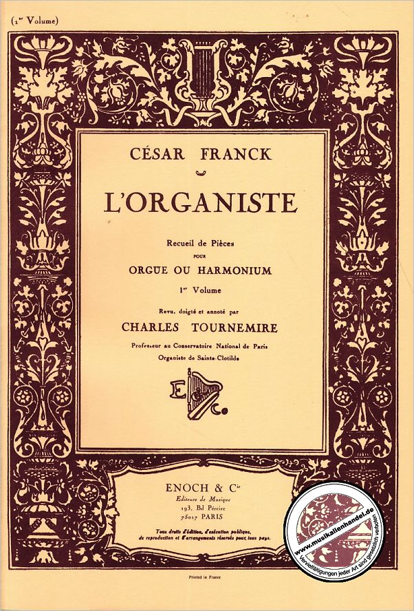 Titelbild für ENOCH 1830 - L'ORGANISTE 1 - 59 PIECES