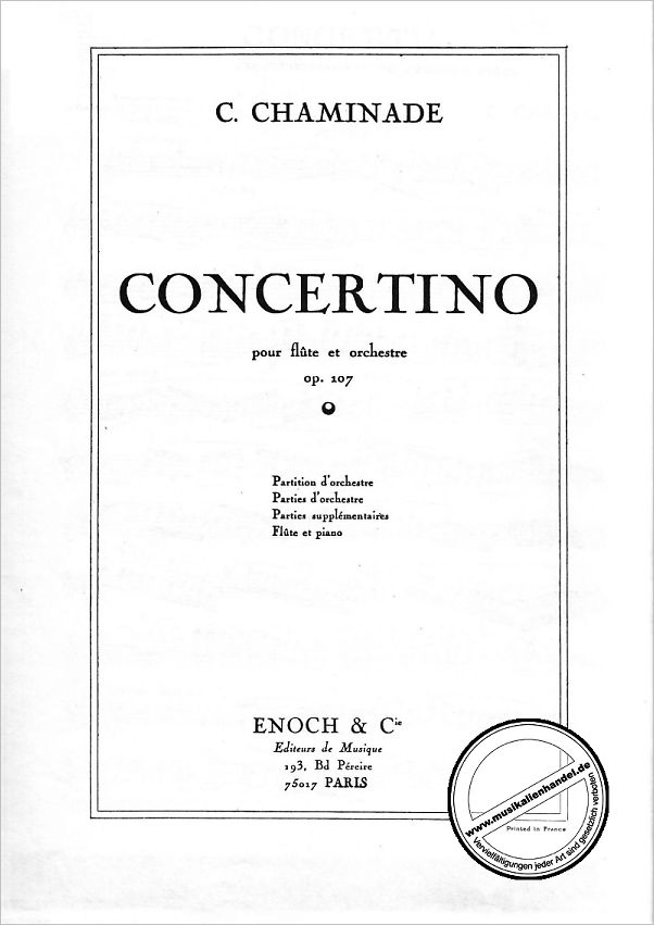 Titelbild für ENOCH 5161 - CONCERTINO D-DUR OP 107