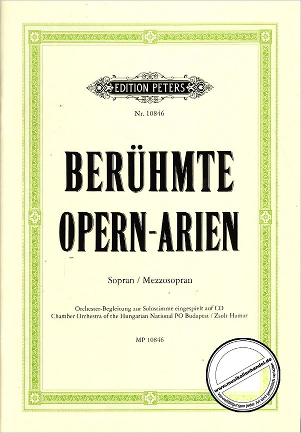 Titelbild für EP 10846 - BERUEHMTE OPERNARIEN - SOPRAN /