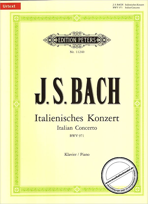 Titelbild für EP 11240 - ITALIENISCHES KONZERT F-DUR BWV 971