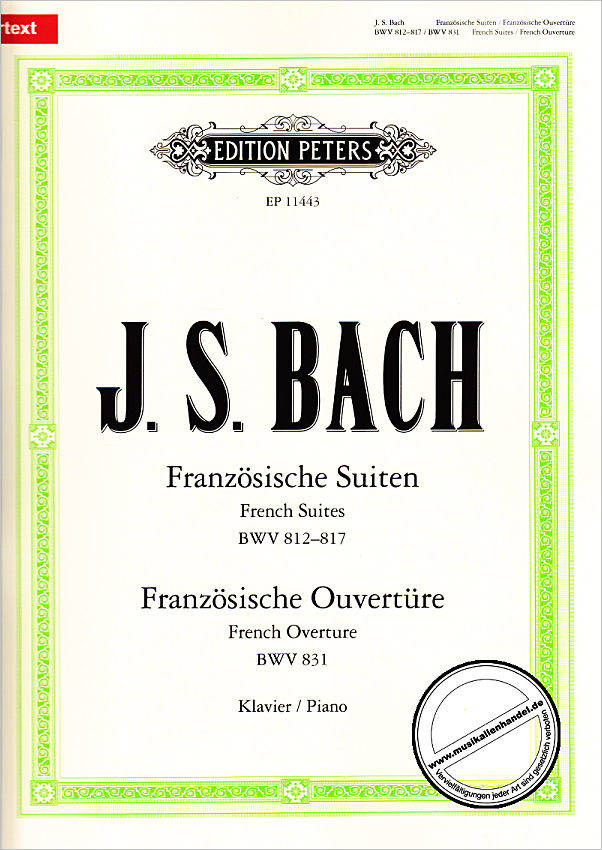 Titelbild für EP 11443 - FRANZOESISCHE OUVERTUERE H-MOLL BWV 831