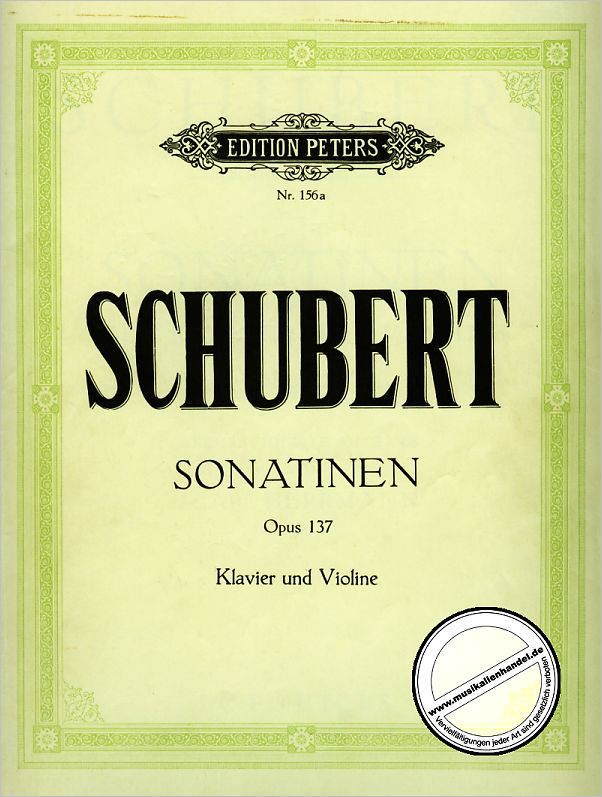 Titelbild für EP 156A - 3 SONATINEN OP 137